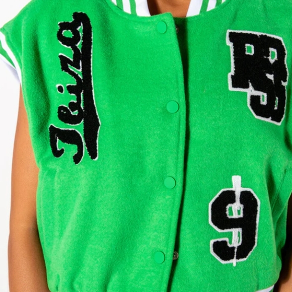 AKIRA "IN YOUR CITY BOSTON GREEN VARSITY VEST". **NWT** - Picture 4 of 12
